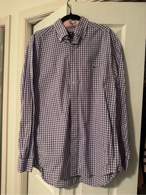 Vineyard Vines Purple Gingham Button-Down Shirt